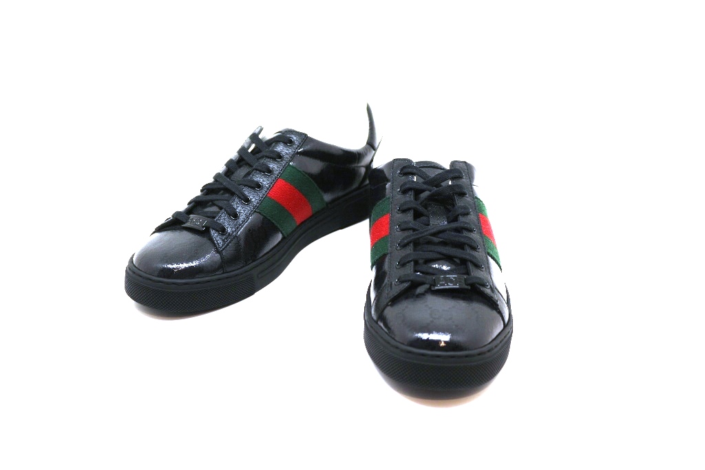 GUCCI グッチ エース スニーカー メンズ7 ブラック GGクリスタル 760775 （2143200584777）【200】