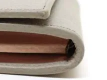 GUCCI　グッチ　ダブルＧ　ミディアムウォレット　財布　ライトグレー　レザー　598587　【200】