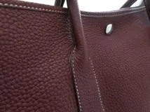 HERMES エルメス ハンドバッグ ガーデンパーティPM トートバッグ ルージュアッシュ ネゴンダ シルバー金具【473】