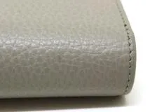 GUCCI　グッチ　ダブルＧ　ミディアムウォレット　財布　ライトグレー　レザー　598587　【200】
