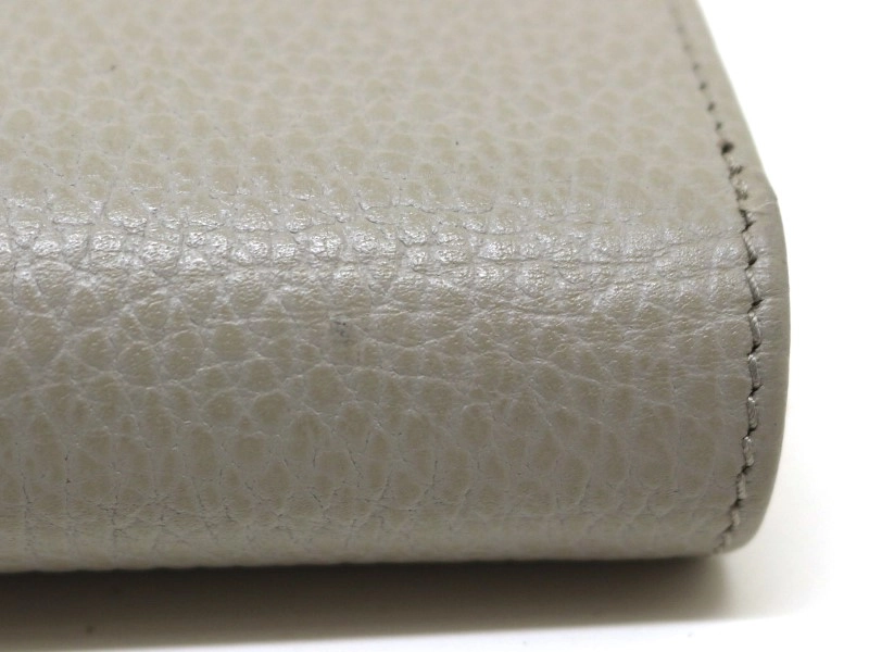 GUCCI　グッチ　ダブルＧ　ミディアムウォレット　財布　ライトグレー　レザー　598587　【200】