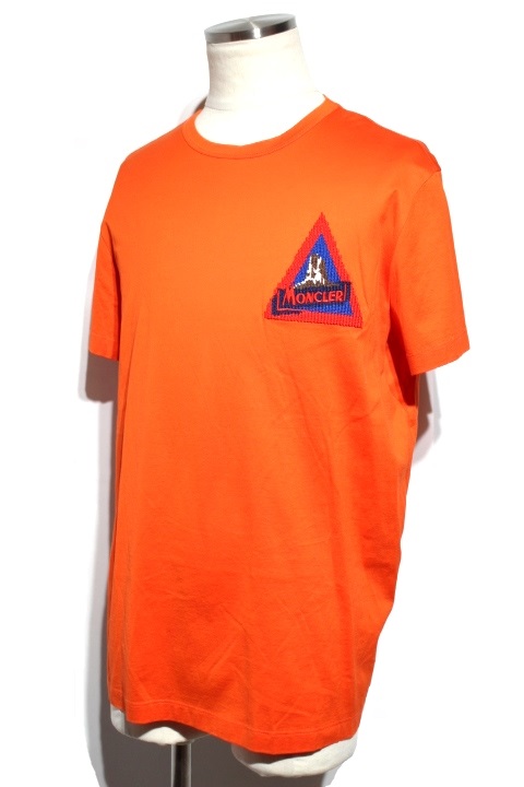 MONCLER モンクレール 衣類 Tシャツ メンズL オレンジ コットン 