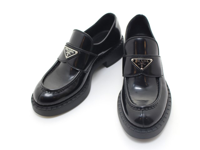 PRADA プラダ 靴 チョコレートローファー レディース36.5(約23