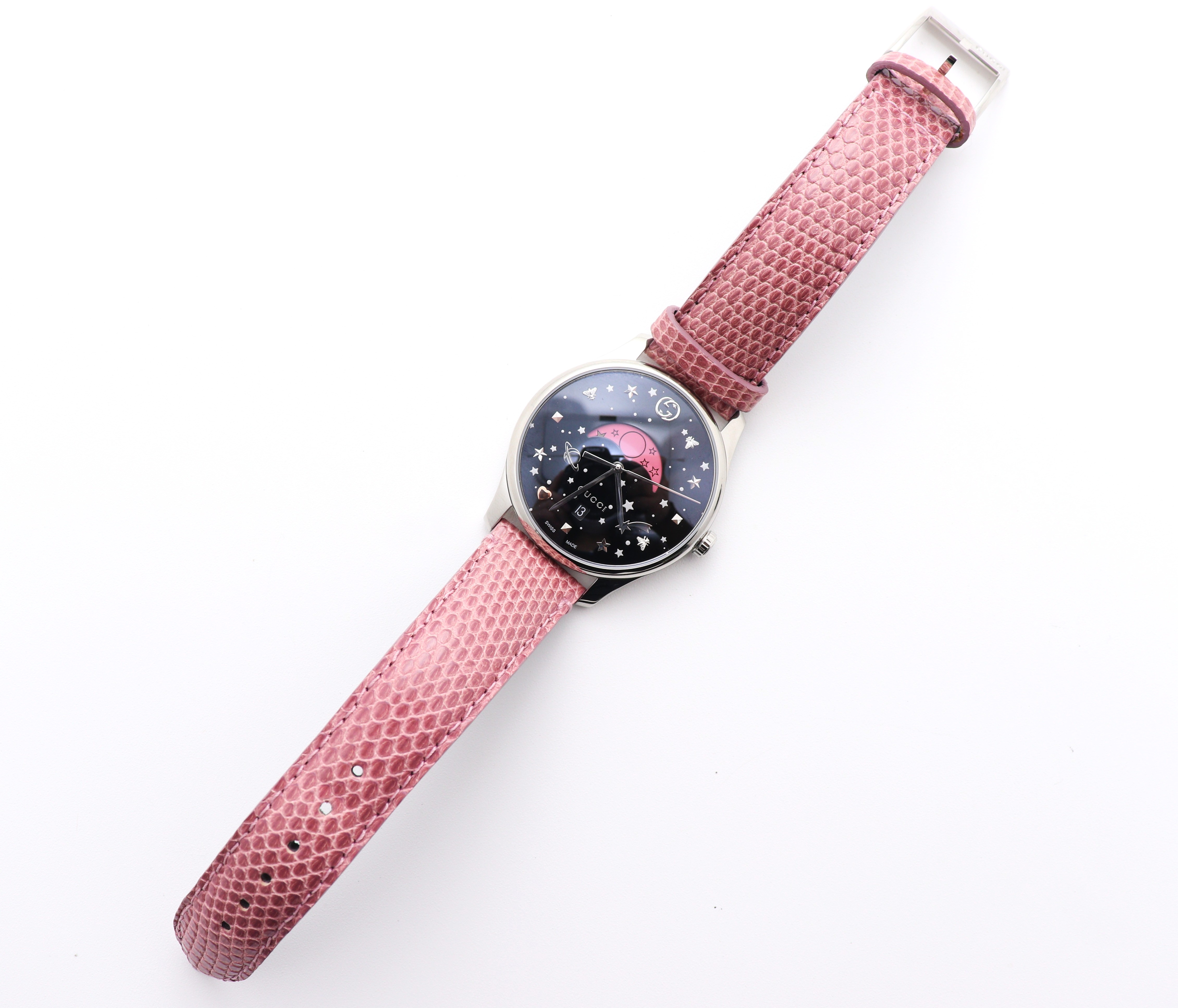 GUCCI グッチ Gタイムレス ムーンフェイズ 黒文字盤/ピンク