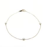 JEWELRY　ノンブランドジュエリー　貴金属・宝石　ブレスレット　K18イエローゴールド　パール　約1.1g　約18cm　2146000424427　【205】