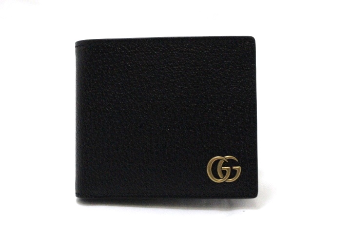 GUCCI グッチ 財布 メンズ ウォレット コンパクト財布 GGマーモント ブラック カーフ【472】HFの購入なら「質」の大黒屋（公式）