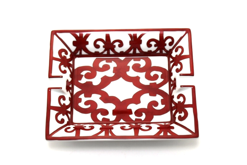 【美品】HERMES エルメス ガダルキヴィール 灰皿 小物入れ HERMES エルメス 小物 ガダルキヴィール 灰皿 レッド/ホワイト