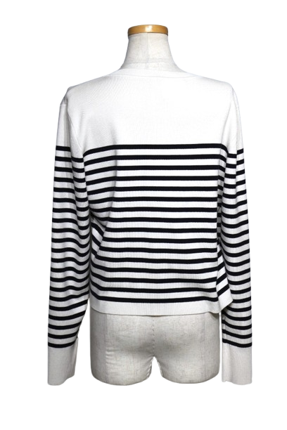 FOXEY フォクシー ニットカーディガン レディース42ホワイト ボーダー