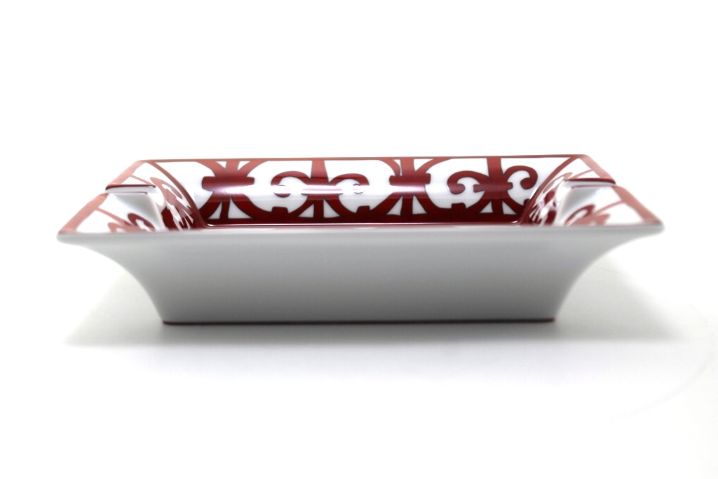 HERMES エルメス 小物 ガダルキヴィール 灰皿 レッド/ホワイト