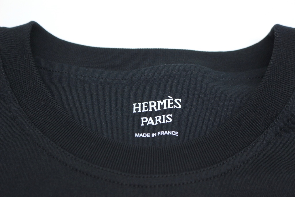 HERMES エルメス Tシャツ レディース36 ブラック コットン