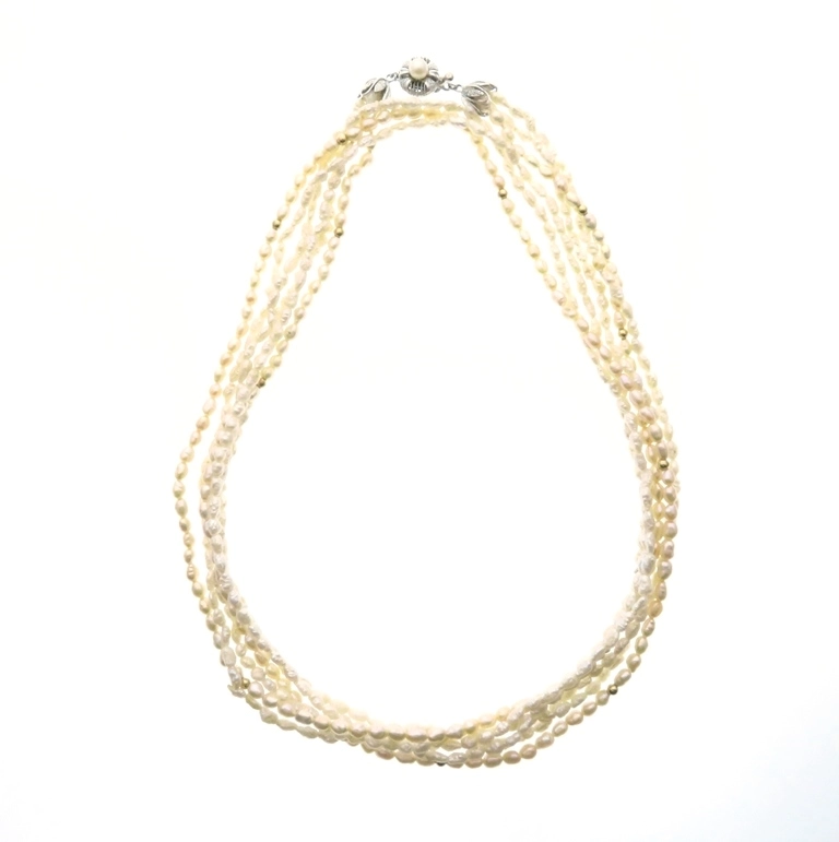 JEWELRY　ノンブランドジュエリー　貴金属・宝石　ネックレス　SV　ライスパール　約41.4g　約90cm　2120000326004　【205】