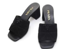 PRADA プラダ 靴 サンダル レディース36(約22.5～23.0cm) ブラック スエード (2148103842795) 【200】