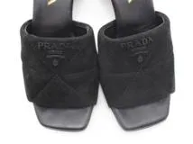 PRADA プラダ 靴 サンダル レディース36(約22.5～23.0cm) ブラック スエード (2148103842795) 【200】