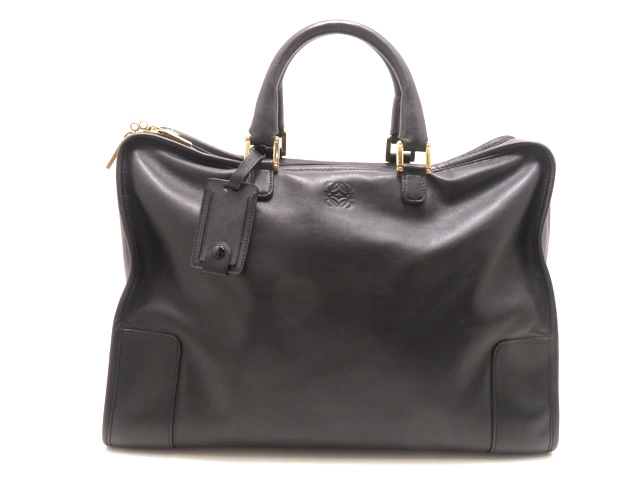 LOEWE ロエベ アマソナ40 ブラック レザー ハンドバッグ【431 LOEWE ロエベ アマソナ40 ブラック レザー ハンドバッグ【431