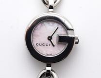 GUCCI グッチ 107 レディース腕時計 クオーツ  ピンクシェル文字盤 SS ステンレススティール 107/YA107514 【471】SK 2143600384380