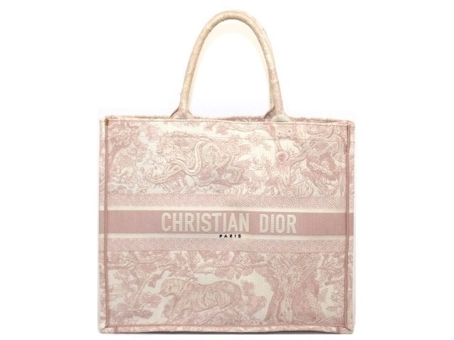 Dior ディオール バッグ ブックトート バッグ キャンバス ピンク ...