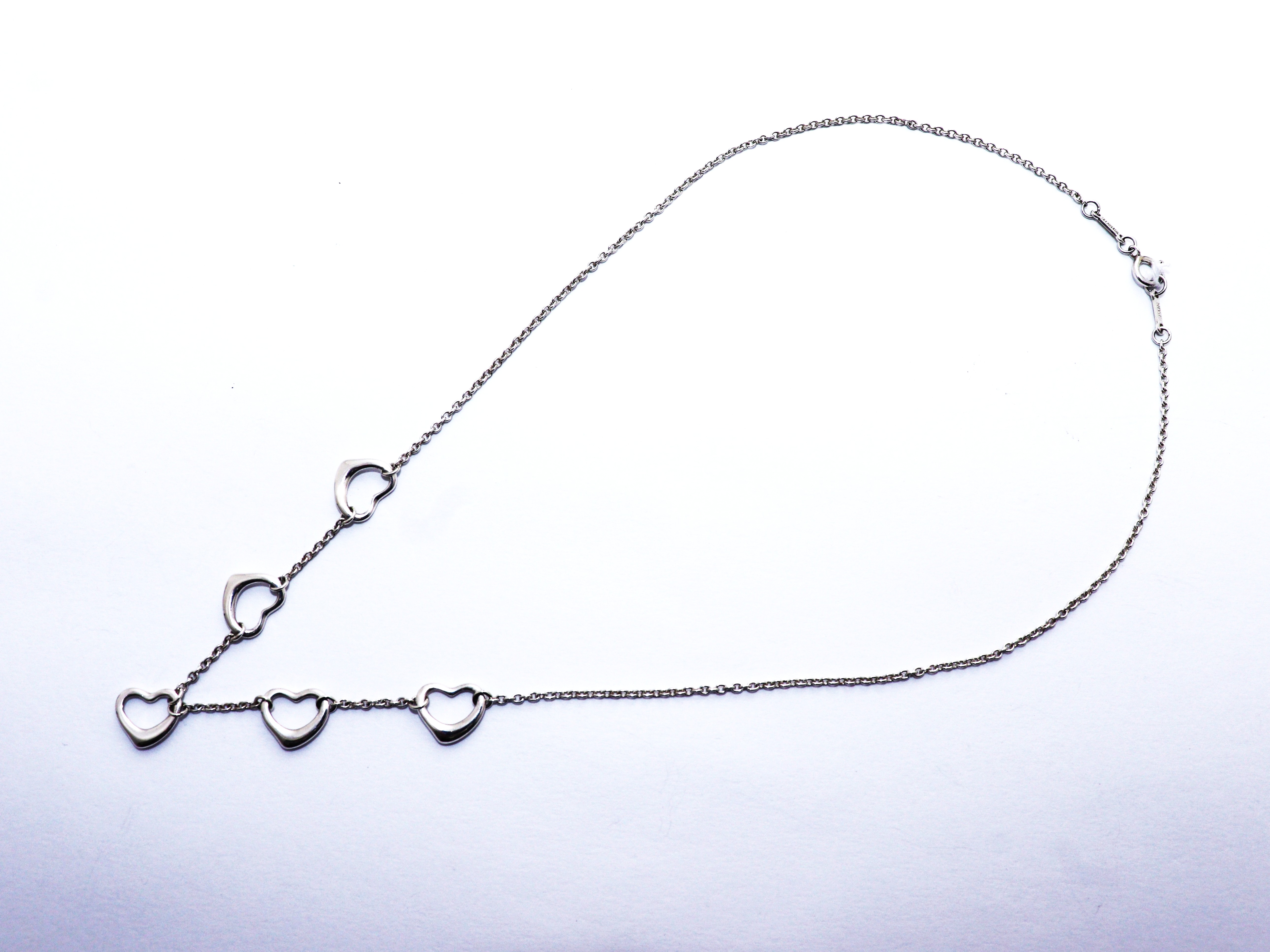 TIFFANY&Co.シルバー ダイヤモンド オープンハート 5P ネックレス TIFFANY&Co.シルバー ダイヤモンド オープンハート 5P