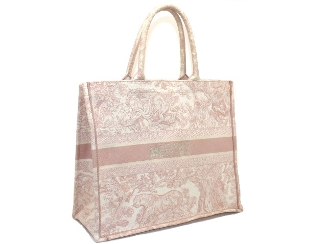 Dior　ディオール　バッグ　ブックトート バッグ　キャンバス　ピンク　2120000225888　【200】
