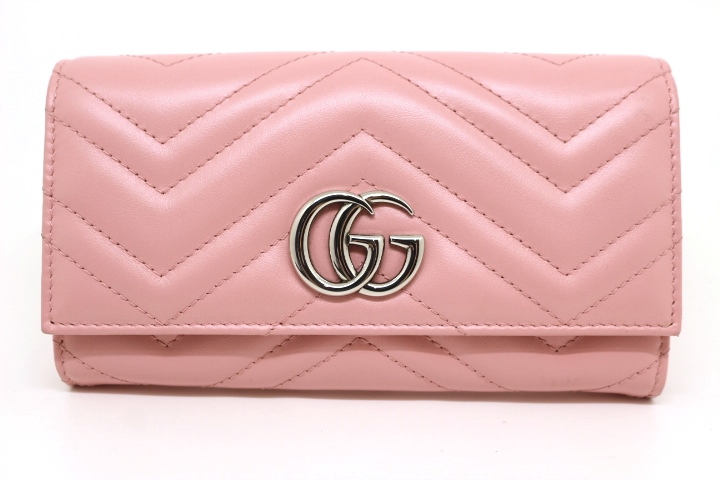 GUCCI　グッチ　財布　GGマーモント　コンチネンタルウォレット　長財布　ピンク　レザー　443436　2143500259825　 【430】2143500259825