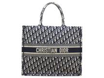 Dior ディオール ブックトート Book Tote バッグ ラージ オブリーク ネイビー キャンバス M1286ZRIW_M828 参考定価：￥460,000-【200】