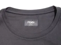 FENDI　フェンディ　ブラックジャージー　Tシャツ　メンズM　ブラック　コットン　FY0894A9RLF0QA1　2143200546201　【432】