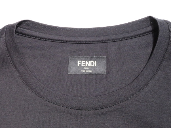FENDI フェンディ ブラックジャージー Tシャツ メンズM ブラック