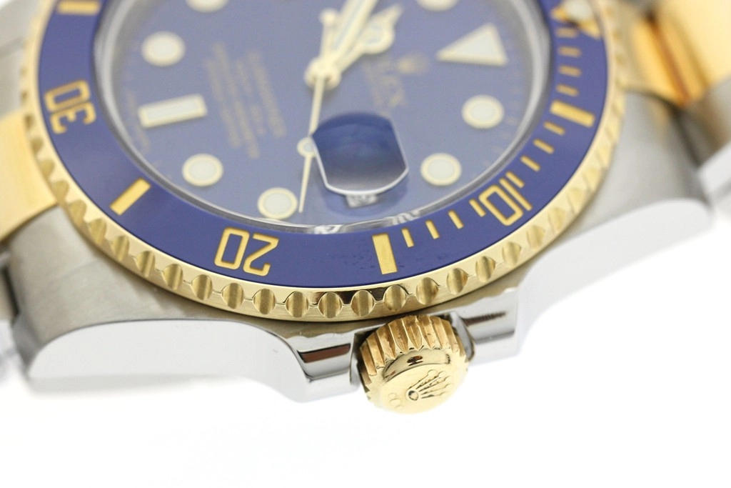 2014年並行品 ROLEX ロレックス サブマリーナー デイト 116613LB ブルー文字盤 セラミック/ステンレス/イエローゴールド 自動巻き【472】SJ