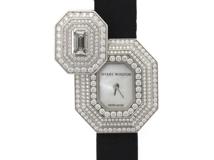 HARRY WINSTON ハリー・ウィンストン エメラルド シグネチャー HJTQHM24WW005 K18ホワイトゴールド/サテン ホワイトシェル ダイヤモンド クォーツ【472】SJ