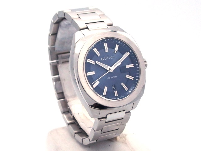 【GUCCI】グッチ　メンズ腕時計　YA142301 GUCCI グッチ メンズ 時計 YA142301 ネイビー文字盤 ステンレス