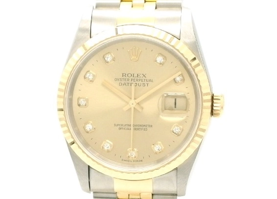 ロレックス ROLEX 16233G U番(1997年頃製造) シャンパンコンピュータ /ダイヤモンド メンズ 腕時計