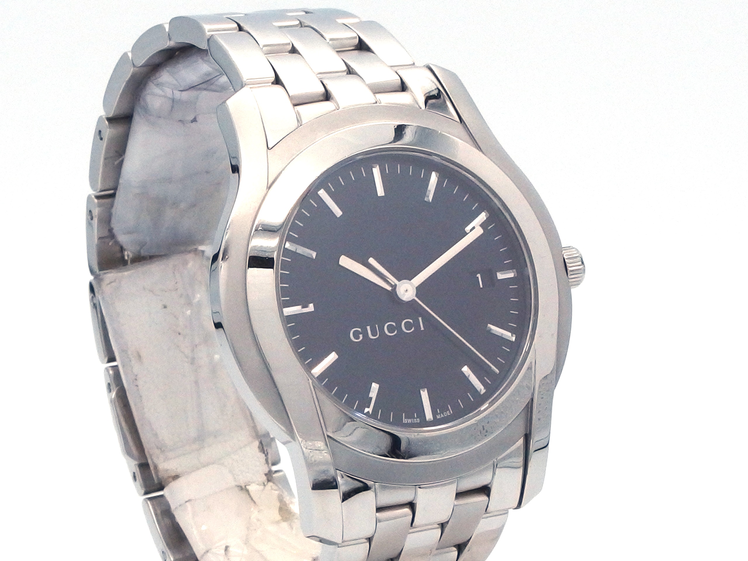 GUCCI グッチ 5500XL クオーツ SS ブラック【431】 の購入なら「質」の