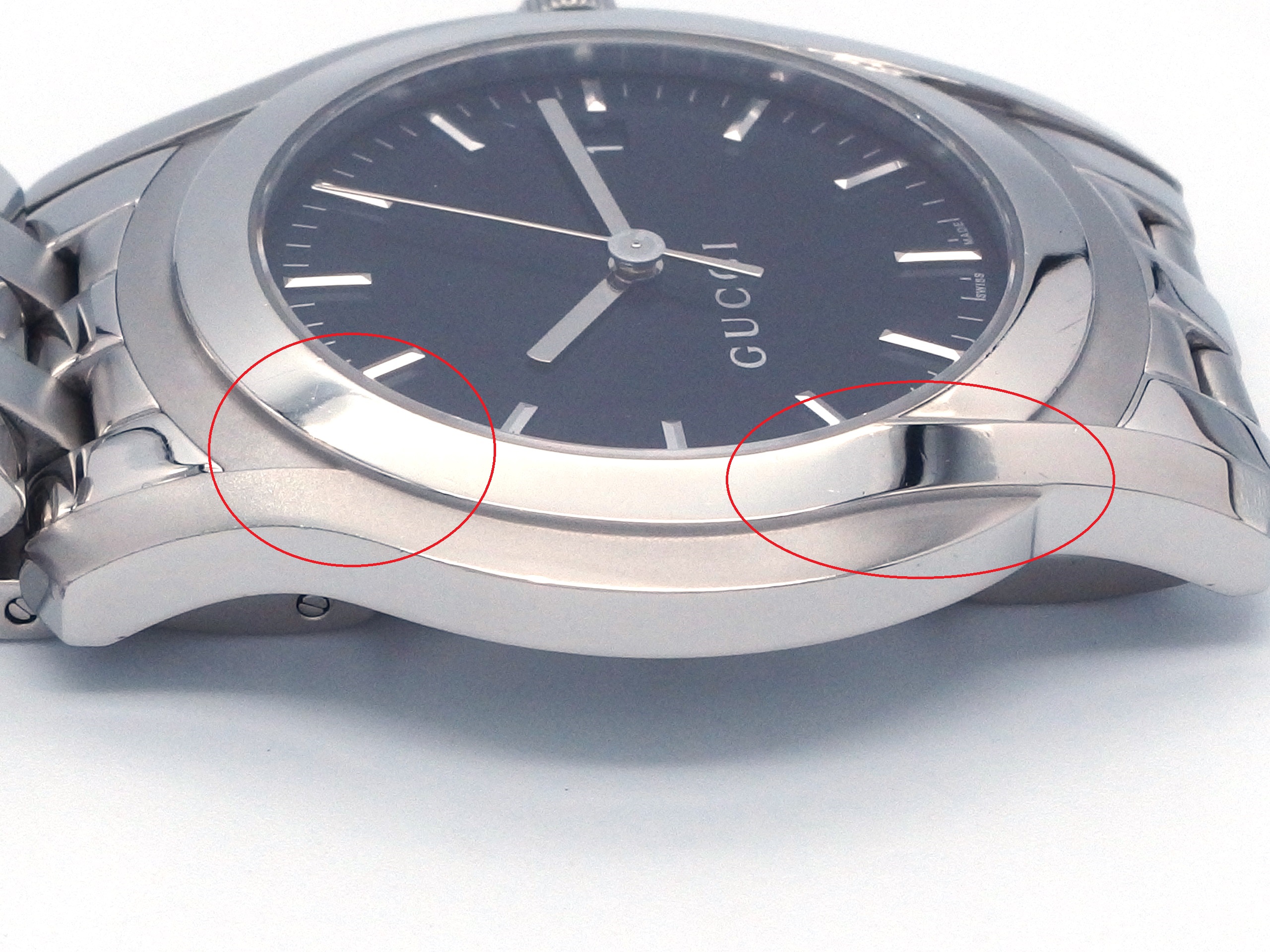 7-3301 GUCCI 5500 XLクォーツ腕時計 ブラック 7-3301 GUCCI 5500 クォーツ腕時計 ブラック - メルカリ