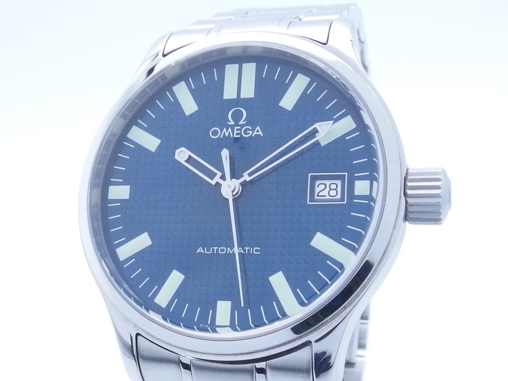 OMEGA オメガ クラシック 5203.81 ブルー SS メンズ 自動巻き 【436】 の購入なら「質」の大黒屋（公式）