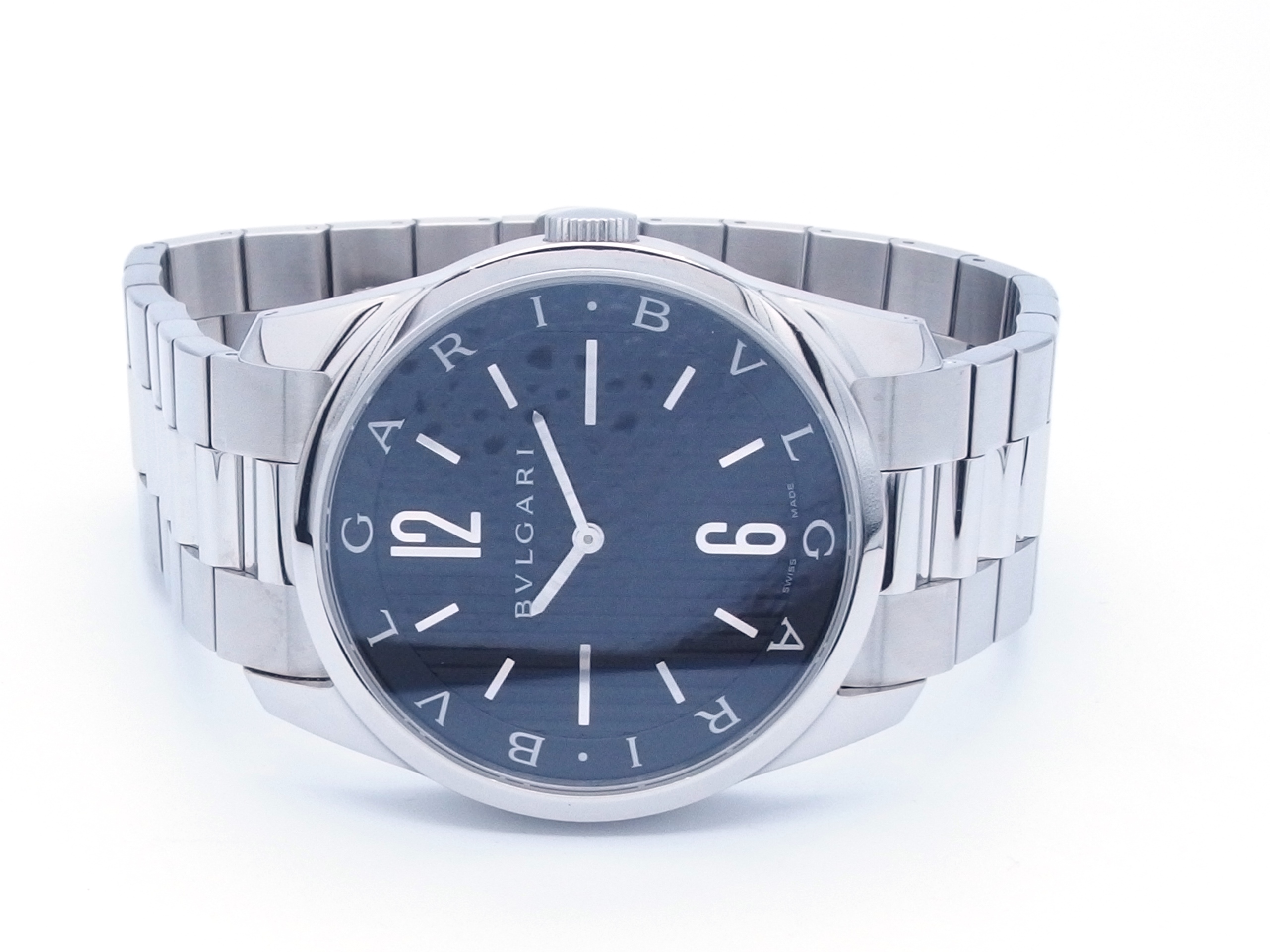 BVLGARI ブルガリ ソロテンポ ST42S ブラック SS クォーツ【432】 の