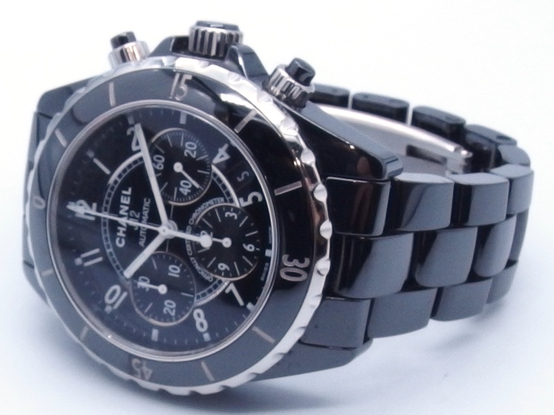 【新品】J12 セラミック　ウォッチ　時計　クロノグラフ　クォーツ　黒　ブラック