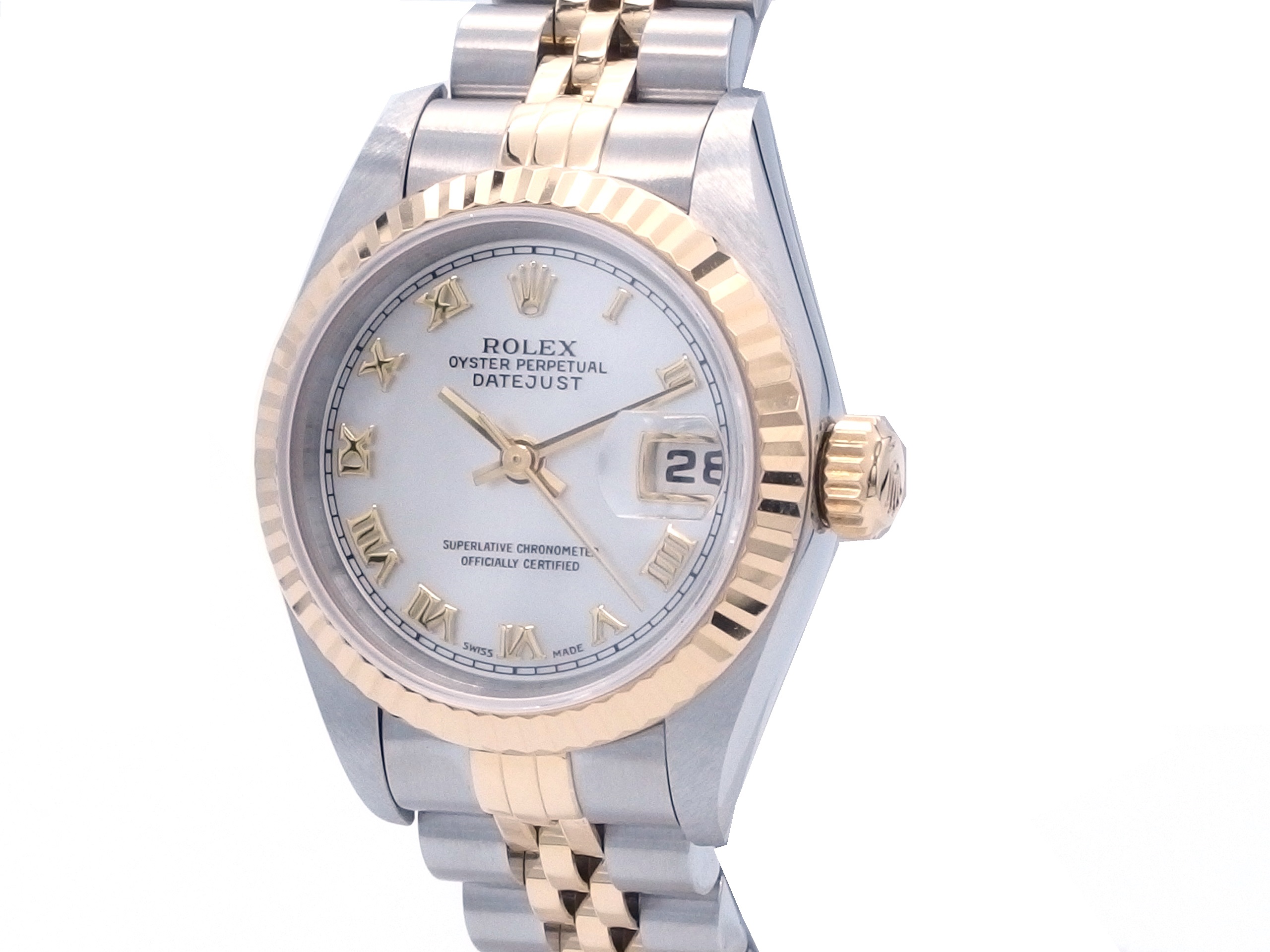 オーディオ機器 スピーカー T番　ROLEX　ロレックス　レディース　デイトジャスト　69173NR　YG／SS　ホワイトシェル　ローマ字【432】