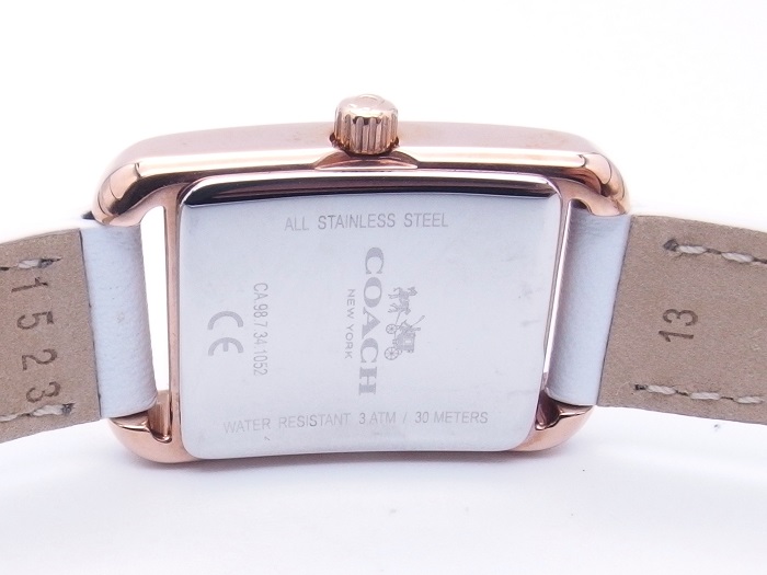 COACH コーチ CA.98.7.34.1052 ベージュ ステンレス 革 女性