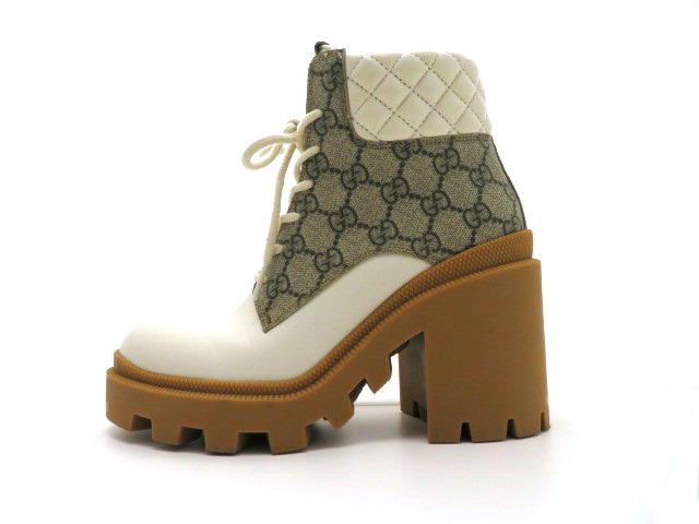 Gucci GG 踝靴女士36 米色白色小牛皮参考标价¥ 136400- (2143000576309) [432]の購入なら「質」の大黒屋（公式）