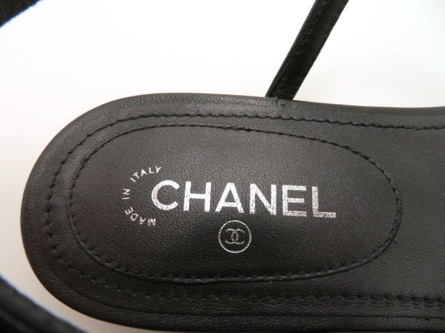 CHANEL シャネル サンダル トング ココマーク ブラック/シルバー