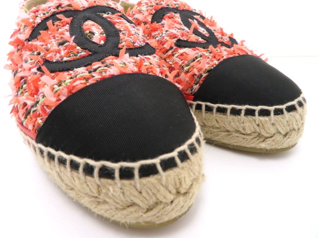 シャネル エスパドリーユ レディース38 レッド コーラル ブラック ツイード 参考定価 432 の購入なら 質 の大黒屋 公式