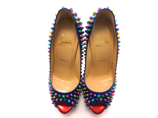クリスチャンルブタン パンプス レディース37 マルチカラー スタッズ