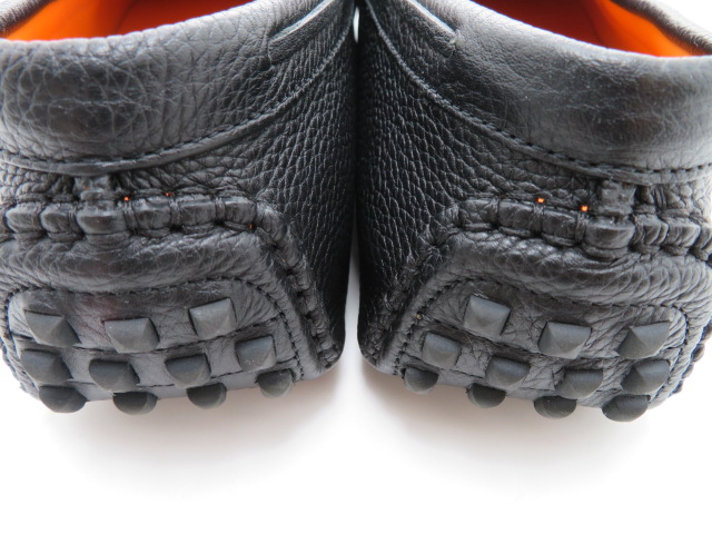 エルメス ドライビングシューズ メンズ41ハーフ ブラック カーフ