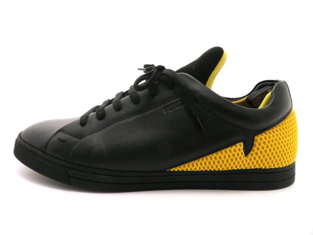 Fendi フェンディ スニーカー カーフ ブラック イエロー メッシュ メンズ7 0 の購入なら 質 の大黒屋 公式