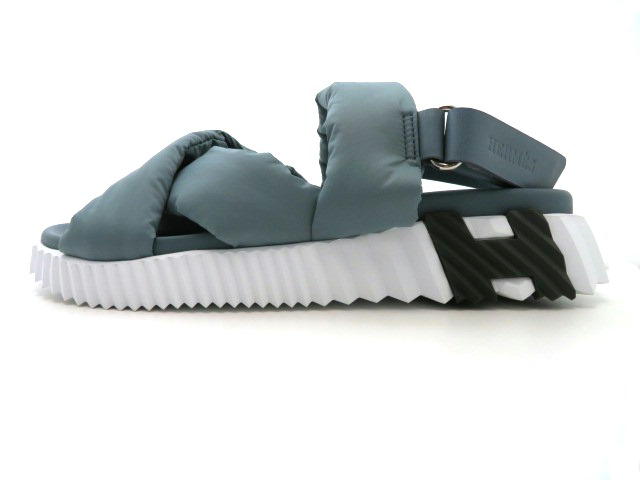 エルメス エレクトリック サンダル レディース38 ブルー ファブリック
