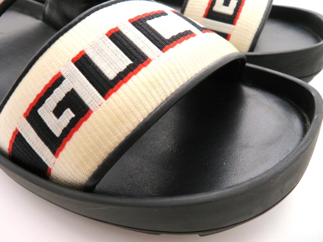 GUCCI グッチ サンダル メンズ9 約28cm アイボリー ブラック