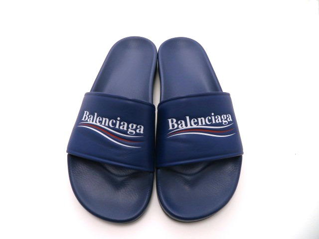 BALENCIAGA バレンシアガ サンダル カーフ ブルー メンズ43 【432】 の