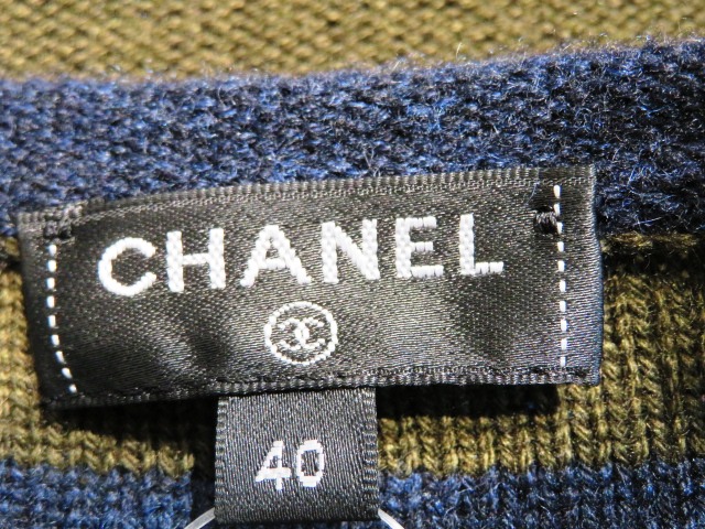 シャネル ニット ワンピース カーキ レディース40 カシミヤ