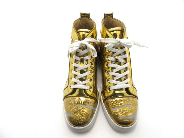 クリスチャンルブタン ハイカットスニーカー メンズ42 ゴールド