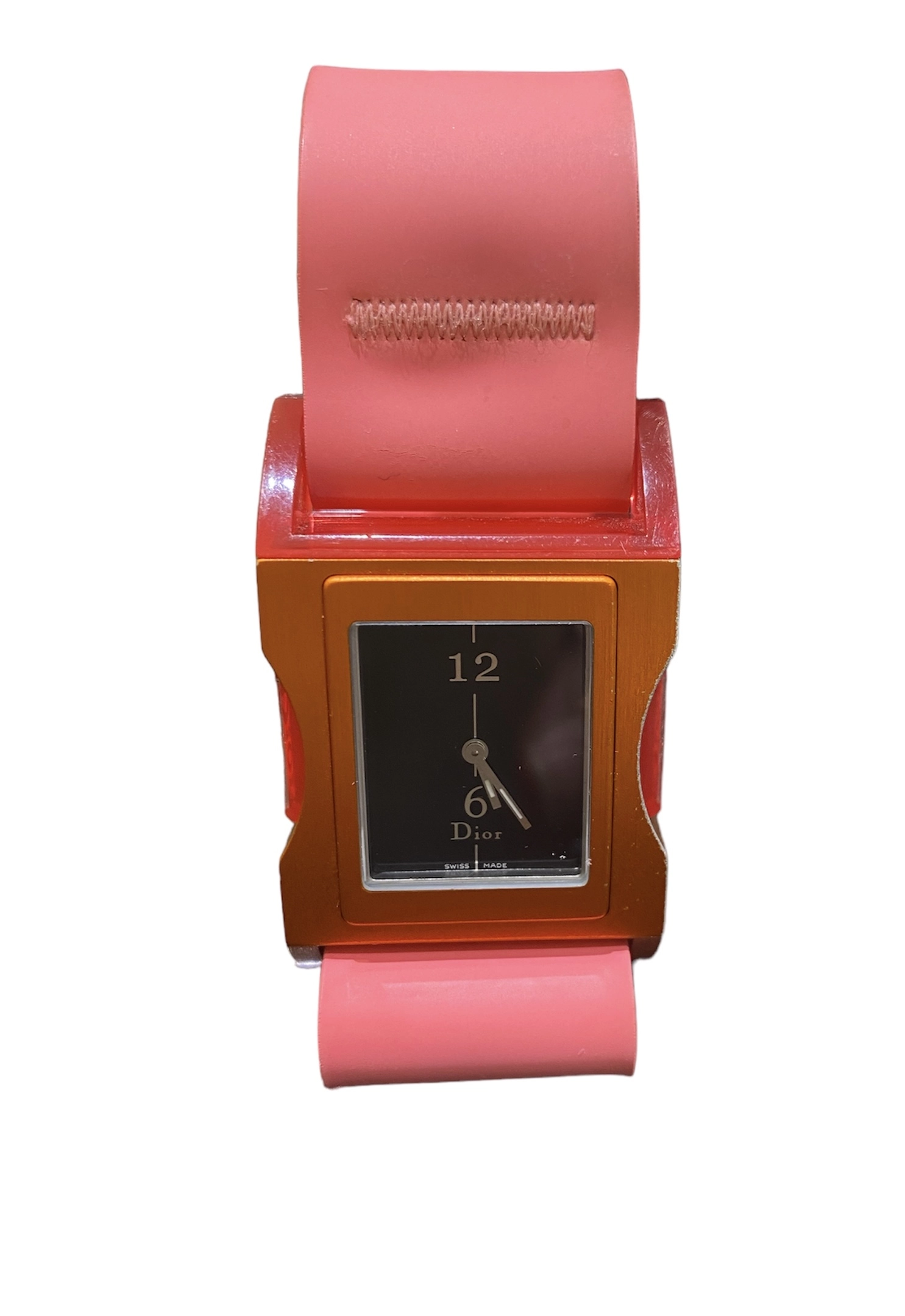 ディオール　Dior 腕時計　クリス47 ブラック文字盤ピンクオレンジ