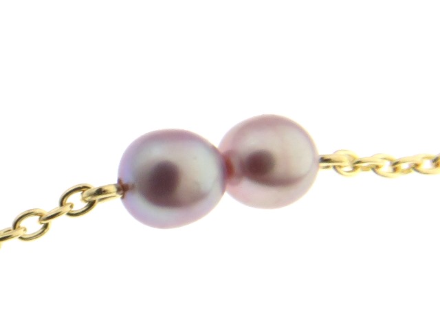 田崎真珠　タサキ　バラエティーカラーパール4連ブレスレット　K18YG 22cm 田崎真珠 タサキ バラエティーカラーパール4連ブレスレット